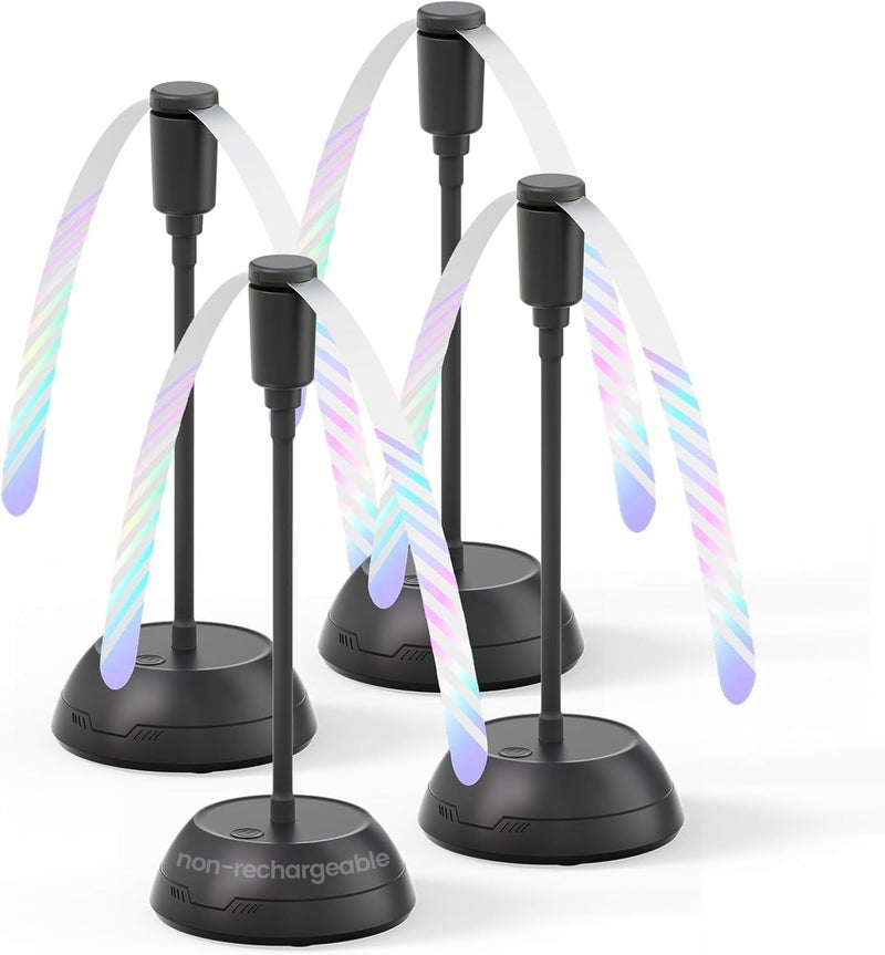 Edvision 4Pack Food Fan for Table, AA Battery Powered, Portable Fan with Flexible Gooseneck and Soft Blades, Soundless Table Fan for BBQ, Picnic, Party, Patio (Non-rechargeable,Black) - Image 1